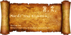 Maróthy Klaudia névjegykártya