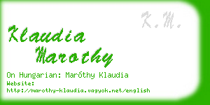 klaudia marothy business card