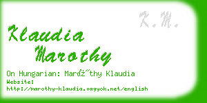 klaudia marothy business card